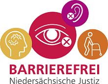 Logo: Barrierefrei - Niedersächsische Justiz (zu den Informationen zur Barrierefreiheit)